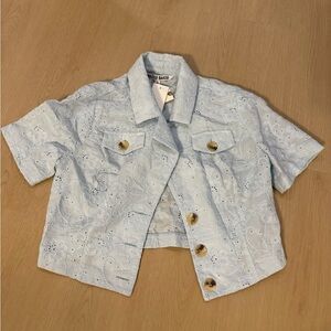 Walter Baker Light Blue Lace Detail Top